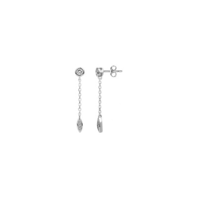 Boucles d'oreilles pendantes en argent et oxyde de zirconium