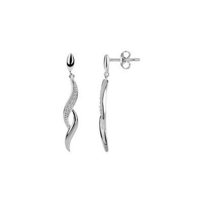 Boucles d'oreilles pendantes en argent et oxydes de zirconium