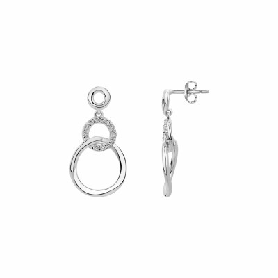 Boucles d'oreilles pendantes en argent et oxydes de zirconium