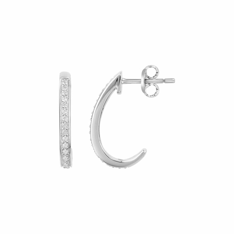 Boucles d'oreilles demi-créoles en argent et oxydes de zirconium