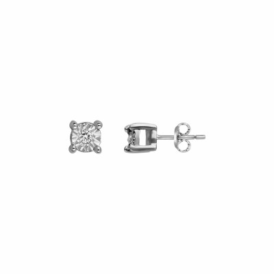 Boucles d'oreilles clous en argent et oxydes de zirconium