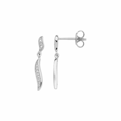 Boucles d'oreilles pendantes en argent et oxydes de zirconium