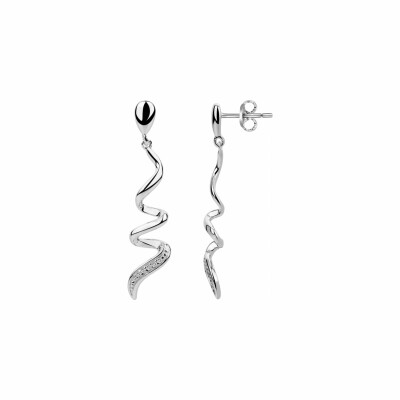 Boucles d'oreilles pendantes en argent et oxydes de zirconium