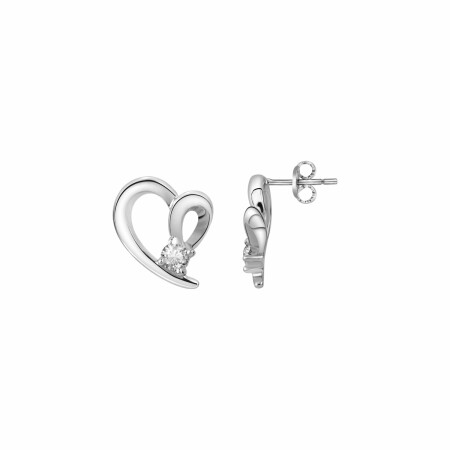 Boucles d'oreilles clous en argent et oxydes de zirconium