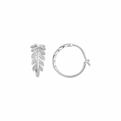 Boucles d'oreilles créoles en argent et oxyde de zirconium