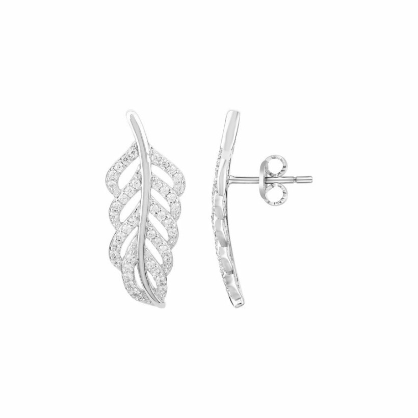 Boucles d'oreilles clous en argent et oxydes de zirconium