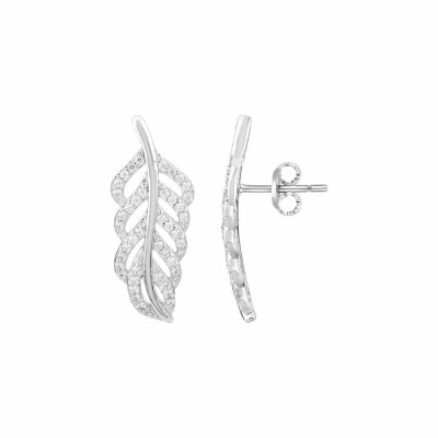 Boucles d'oreilles clous en argent et oxydes de zirconium