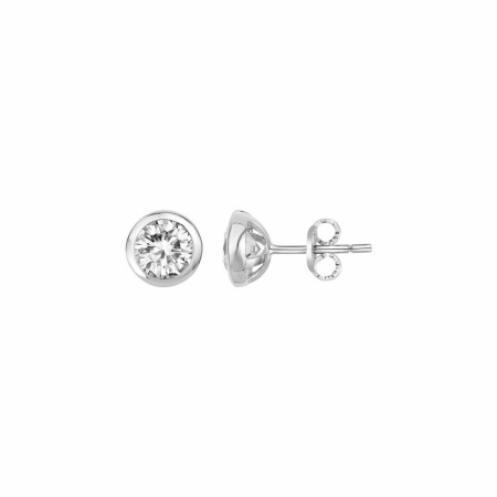 Boucles d'oreilles clous en argent et oxydes de zirconium