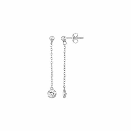 Boucles d'oreilles pendantes en argent et oxydes de zirconium