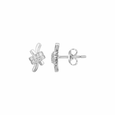 Boucles d'oreilles clous en argent et oxydes de zirconium