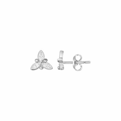 Boucles d'oreilles clous en argent et oxydes de zirconium