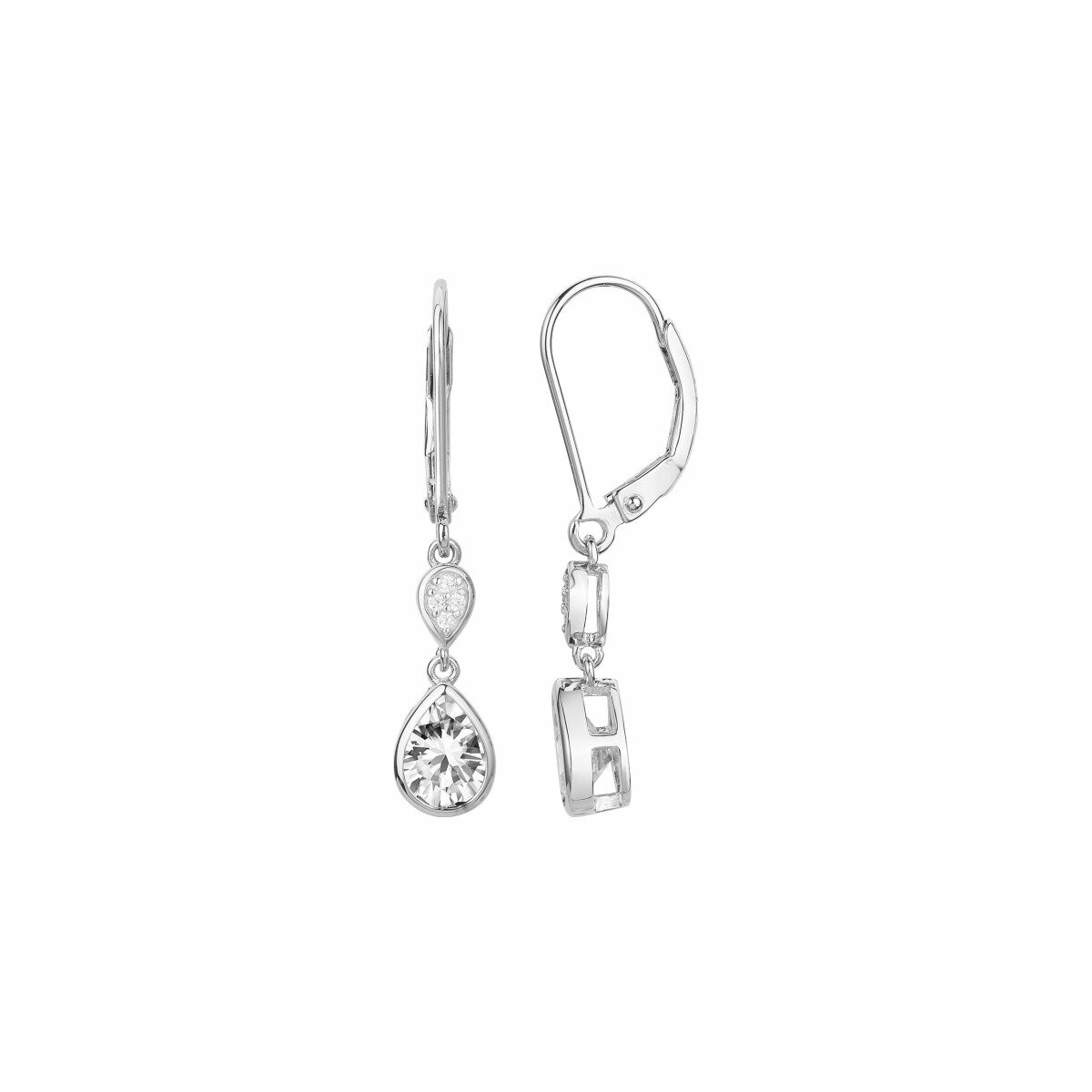 Boucles d'oreilles en argent et oxyde de zirconium