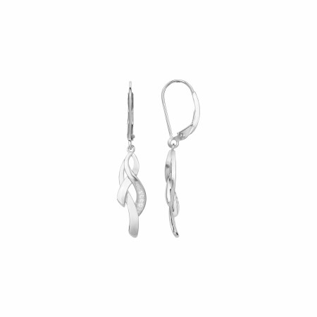 Boucles d'oreilles pendantes en argent et oxydes de zirconium