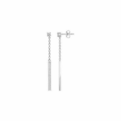 Boucles d'oreilles en argent et oxyde de zirconium