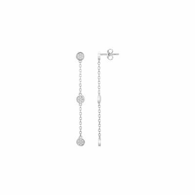 Boucles d'oreilles en argent et oxyde de zirconium