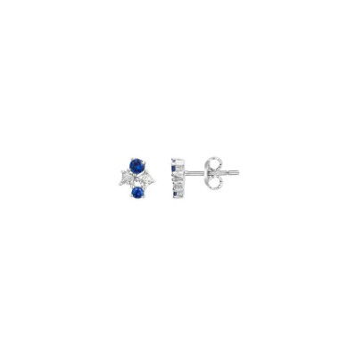 Boucles d'oreilles en argent, spinelle et oxyde de zirconium