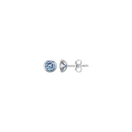 Boucles d'oreilles en argent et spinelle bleue