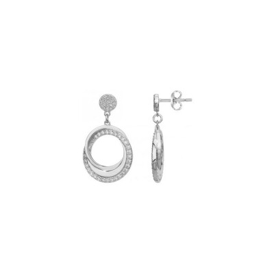 Boucles d'oreilles en argent et oxyde de zirconium