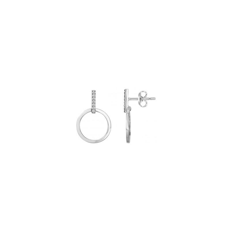 Boucles d'oreilles en argent et oxyde de zirconium