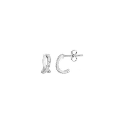 Boucles d'oreilles en argent et oxyde de zirconium