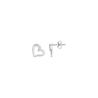 Boucles d'oreilles en argent et oxyde de zirconium