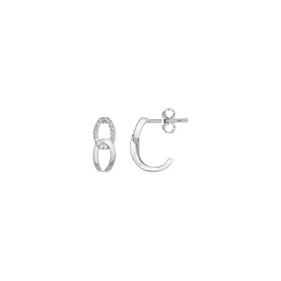 Boucles d'oreilles en argent et oxyde de zirconium