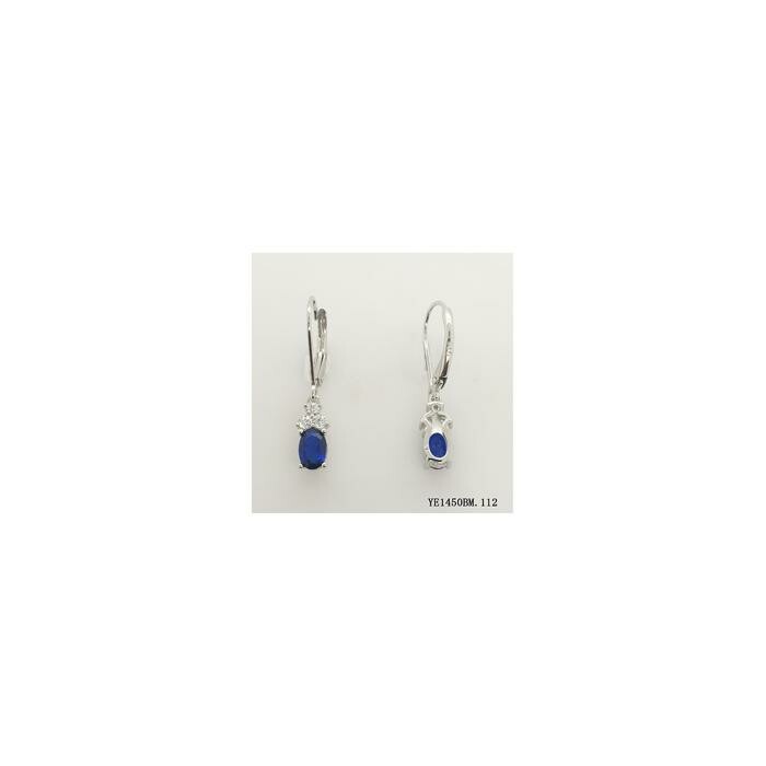 Boucles d'oreilles en argent, spinelle synthétique et oxyde de zirconium