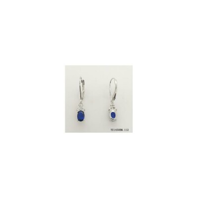 Boucles d'oreilles en argent, spinelle synthétique et oxyde de zirconium