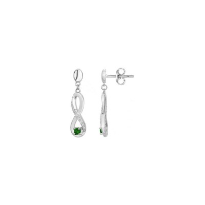 Boucles d'oreilles en argent et oxyde de zirconium