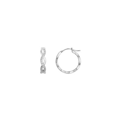 Boucles d'oreilles créoles en argent et oxydes de zirconium