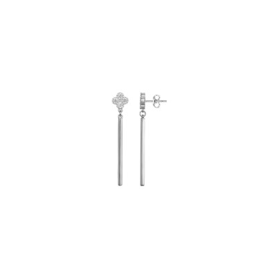 Boucles d'oreilles pendantes en argent et oxydes de zirconium