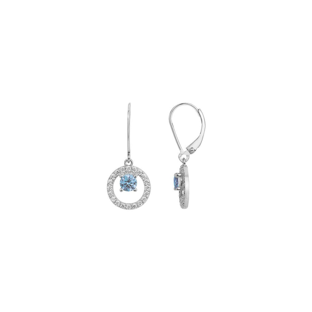 Boucles d'oreilles pendantes en argent, oxydes de zirconium et pierres de couleurs