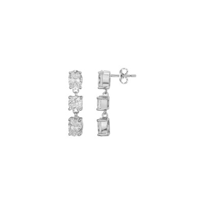 Boucles d'oreilles en argent et oxydes de zirconium