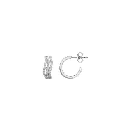 Boucles d'oreilles en argent et oxydes de zirconium