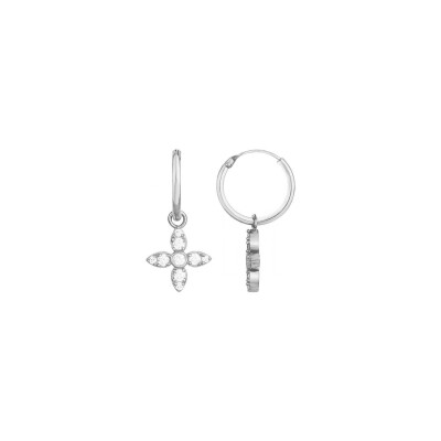 Boucles d'oreilles en argent et oxydes de zirconium