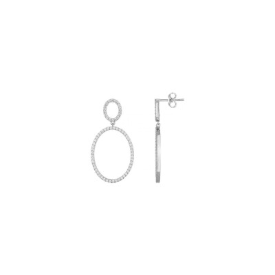 Boucles d'oreilles en argent et oxydes de zirconium