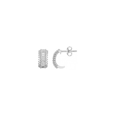 Boucles d'oreilles en argent et oxydes de zirconium