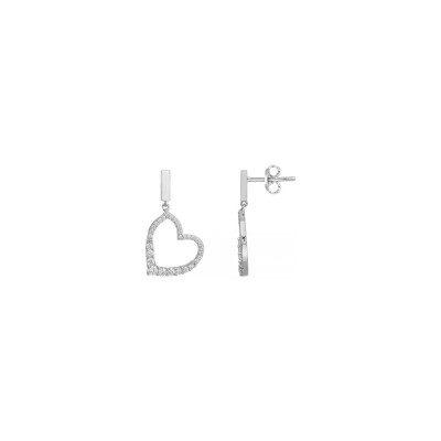 Boucles d'oreilles en argent et oxydes de zirconium