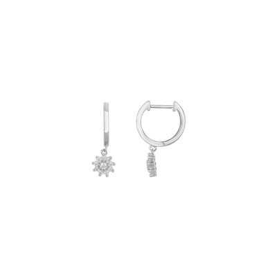 Boucles d'oreilles en argent et oxydes de zirconium