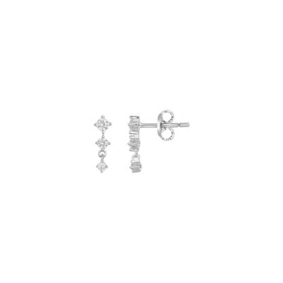 Boucles d'oreilles en argent et oxydes de zirconium
