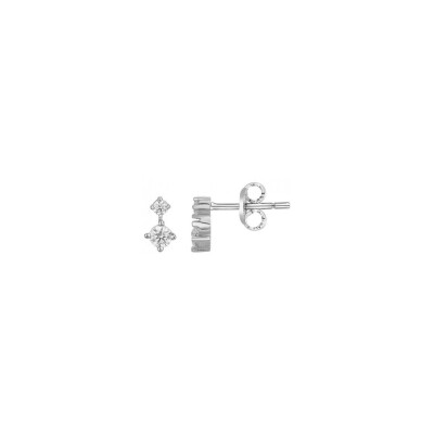 Boucles d'oreilles en argent et oxydes de zirconium
