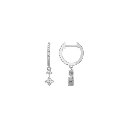 Boucles d'oreilles en argent et oxydes de zirconium