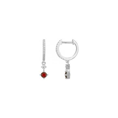 Boucles d'oreilles en argent et oxydes de zirconium