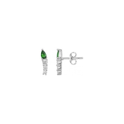 Boucles d'oreilles en argent et oxydes de zirconium