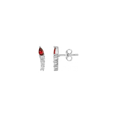 Boucles d'oreilles en argent et oxydes de zirconium