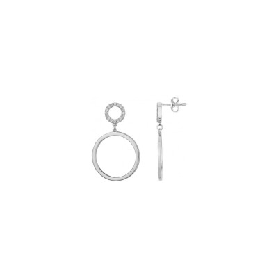Boucles d'oreilles en argent et oxydes de zirconium