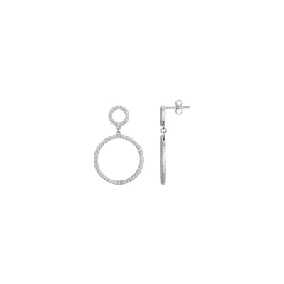 Boucles d'oreilles en argent et oxydes de zirconium