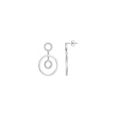 Boucles d'oreilles en argent et oxydes de zirconium