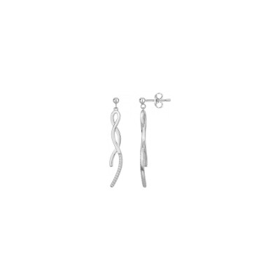 Boucles d'oreilles en argent et oxydes de zirconium