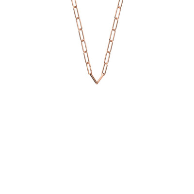 Collier Les Georgettes Rectangle finition doré rose